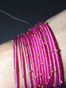 Pink Silk Thread Bangles