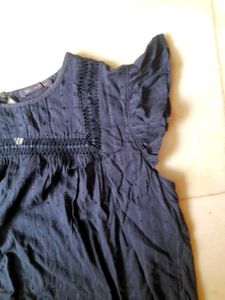 Marks &amp; Spencer Navy Blue Net Top -Everyday Wear