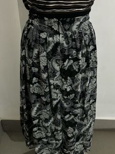 Striped Top &amp; Paisley Maxi Dress