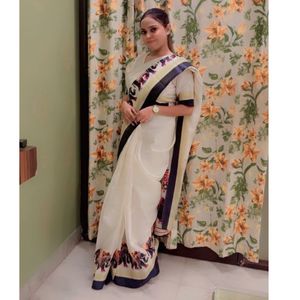 Elegant White Saree
