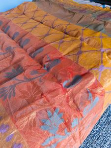 Elegant Orange &amp; Red Saree