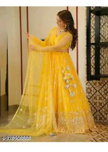 Elegant Yellow Lehenga Choli Set