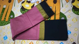 Elegant Pink &amp; Black Saree 2 Combo
