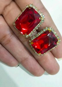 Ruby Red Statement Earrings