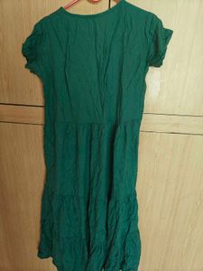 Green Embroidered Casual Dress