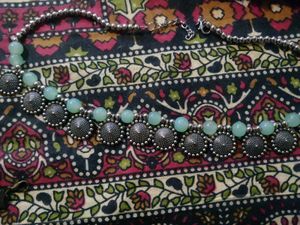 Green Beaded Oxidised Necklace