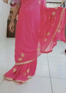 Trendy Beautiful Embroidery Work Sarees