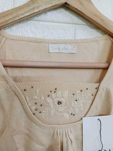 Embellished Neck Top