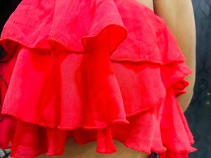Red Ruffled Top