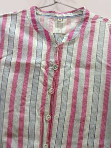 Striped Button-Down Kurti Top