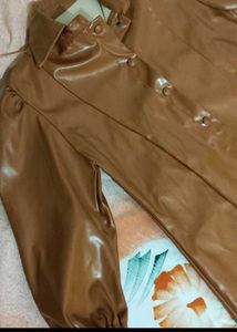 Brown Faux Leather Dress( Unused)