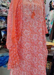 Coral color 3 pcs Suit