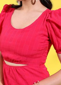 Chic Red Cutout Midi Dress