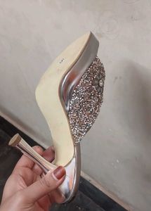 Silver Embellished Heels