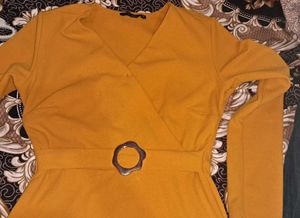 Mustard Belted Blouse