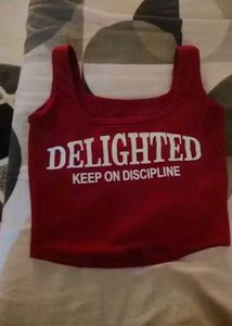 Maroon Graphic Crop Top