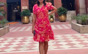 pink Floral Dress