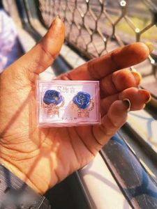 Blue Rose Earrings