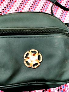 Black Leather Sling Bag
