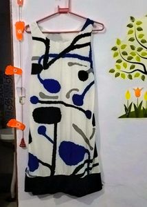 Abstract Print Sleeveless Dress