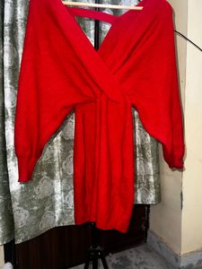 Chic Red Sweater Dress