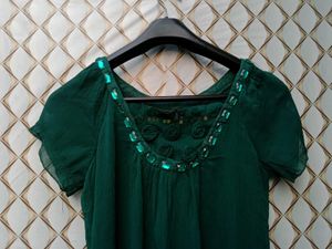 New With Tag Green Beads Korean Cute Top