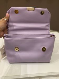 Lilac Puffy Top Handle Bag