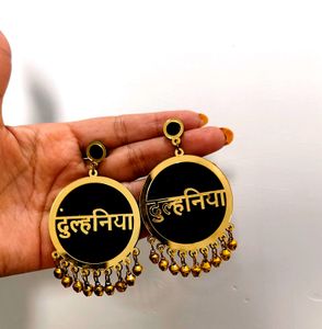 Earring With Name Maang Tikka Set