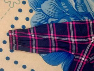 Pink and Blue Flannel Shirt