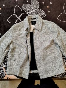 H&amp;M Grey Regular fit Shacket Jacket