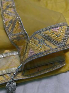 Yellow Lehenga With Silver Embroidery