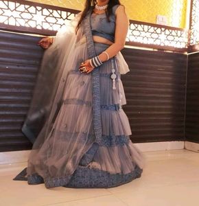 Grey Aesthetic Lehenga For Wedding