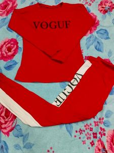 Red Vogue Tracksuit Set