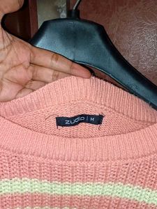 Striped Knit Cropped Sweater