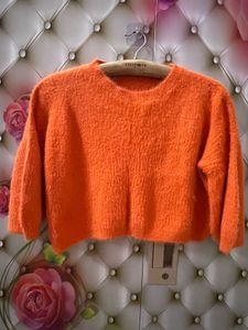 Orange Cropped Sweater