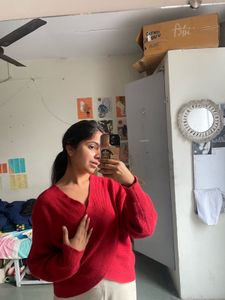 Red Wrap Sweater