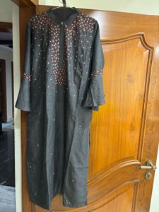 Grey Kurta with supernet dupatta