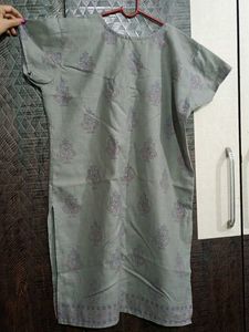 Elegant Grey Printed Kurta