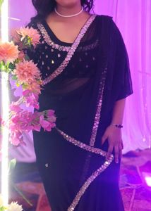 Black - Embellished Saree