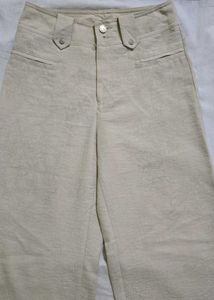 Beige Patterned Pants