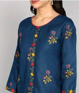 Floral Navy Blue Kurta Set