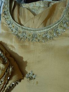 Golden Simple Embroidery Suit