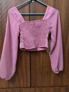 Pink Crochet Crop Top