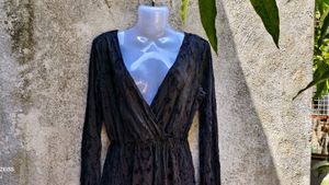 I. SEXY FULL SIZE DEEP NECK DRESS