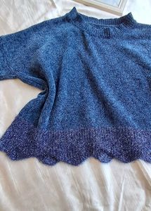 Velvet Cotton Crop Sweater