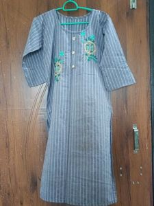 Striped Embroidered Top