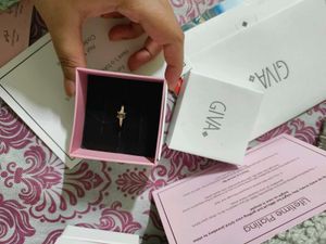 Giva Silver 925 Rose Gold Bar Of Beauty Ring