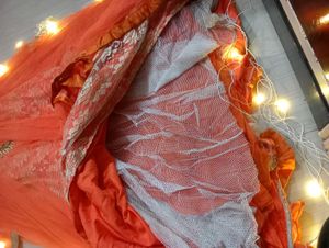 Orange color embroider gown for Women