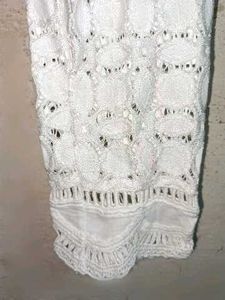 Stylish Lace Top Blouse Layered White