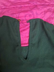 Green Embellished Neck Top New